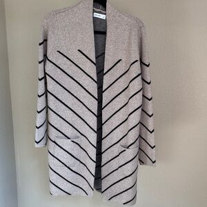 Nine West Chevron Cardigan in Beige and Black
